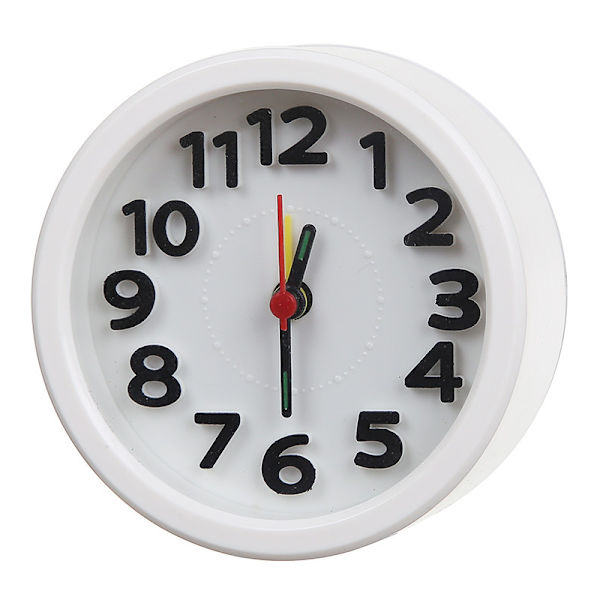 Sort vækkeur til sengebordet, lille letvægts kvartsvækkeur til rejser, lydløs, ikke-tikkende analog med snooze og lys, stigende lydalarm, Eas