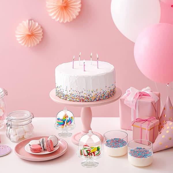 48 stk Mini Plast Cupcake Stativ med Lopp Tiny Cupcake Stativ Rund Kake Stativ Mini Kake Holder med Lopp