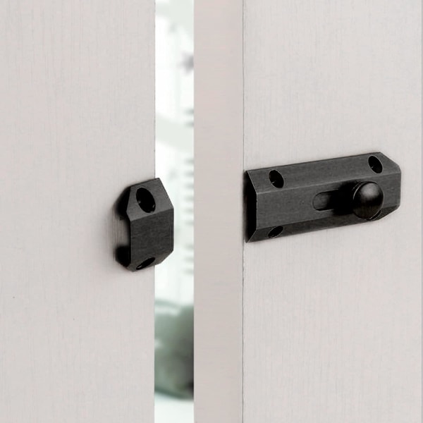Solid messing dørbolt - kraftig sikkerhetslås Black