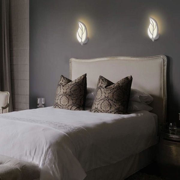 Løvformet LED væglampe - Moderne design i metal og akryl - Soveværelse, gang, stue - 7W effekt
