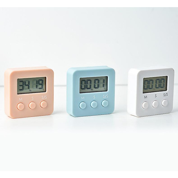 Digitalt ur, pakke med 4 mini stopure med høj alarm, nedtælling optælling til 99,59 & lcd-display kort timer til køkkener, kontorer, sport Blue