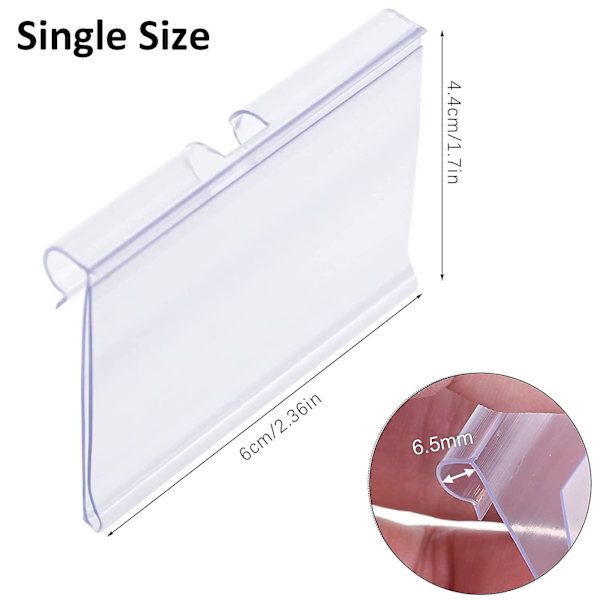 Plast Etikettholdere, 50 stk 60x42mm Gjennomsiktige Pvc Hylle Etikettholdere, Prislapper For Supermarked Kjøpesenter