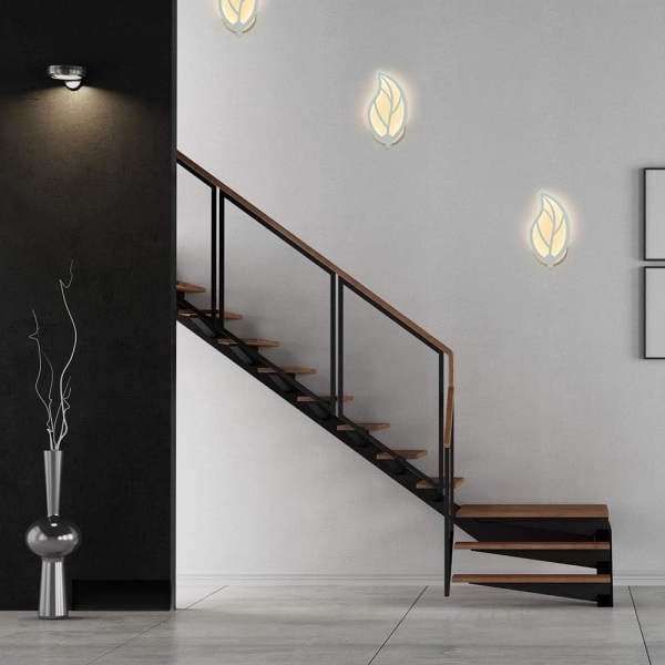Løvformet LED væglampe - Moderne design i metal og akryl - Soveværelse, gang, stue - 7W effekt