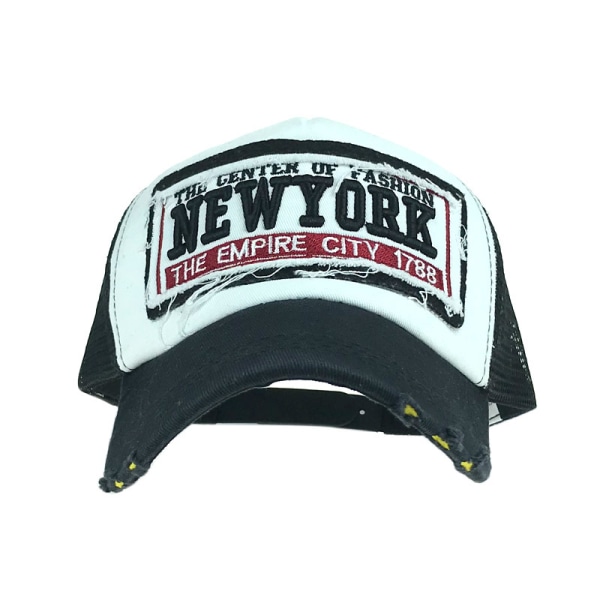 New York mesh baseball cap embroidered peaked cap distressed version