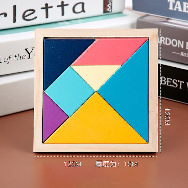 7 stk. Træ Tangram Hjerne Teaser Puslespil Jigsaw Læring Udvikling Børn Legetøj 4.7in