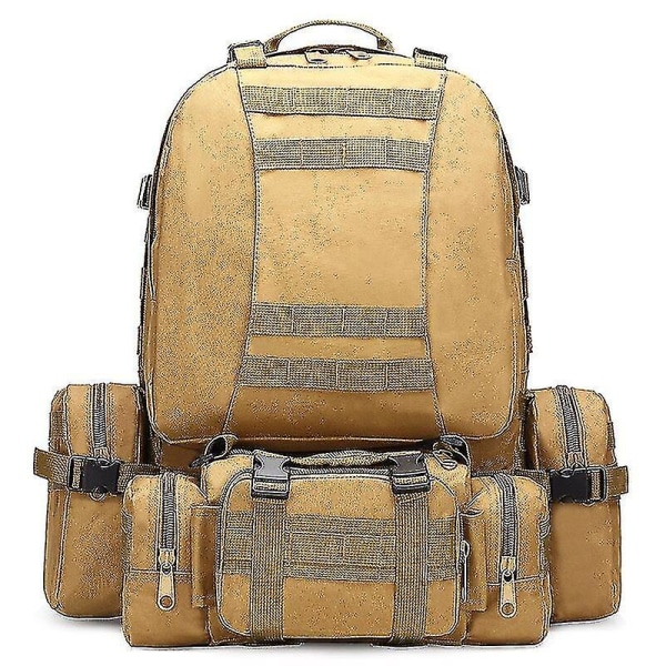 50l Tactical Reppu Military Molle Bag 1000d Nylon Reppu Sport Outdoor Travel Naamiointi Reppu Khaki