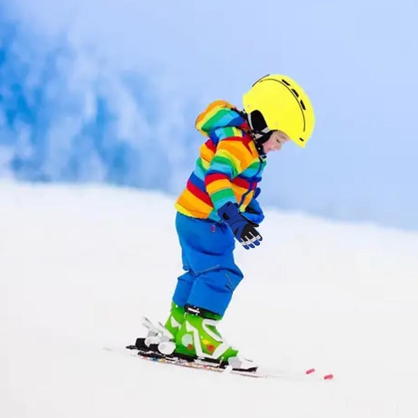 Vinterhandskar för barn, snövattentäta och isolerade utomhus snowboardhandskar blå
