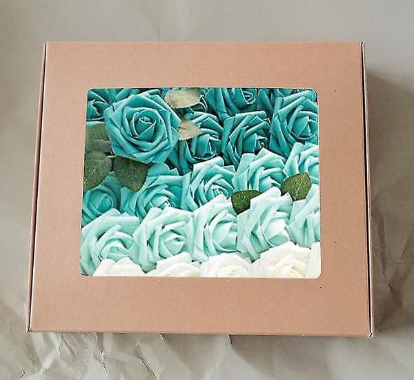 Kunstige Blomster, 25 stk. Gradient Kunstige Blomster Roser Tiffany blue
