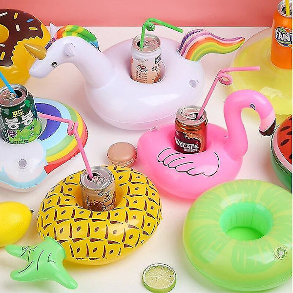 Sommer - Svømmepølsdrikkeholder, Flamingo Drinks Cup, Flydende Bar Coasters Q