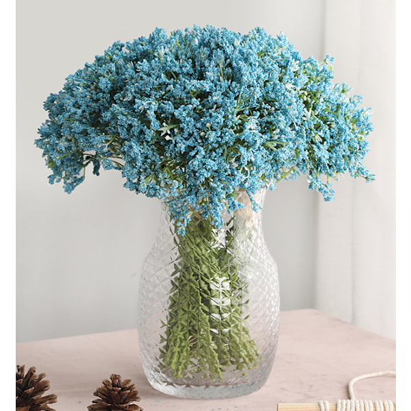 12 st bröllopsdekoration stil handbukett mjuk lim touch stjärnor blå konstgjorda blommor