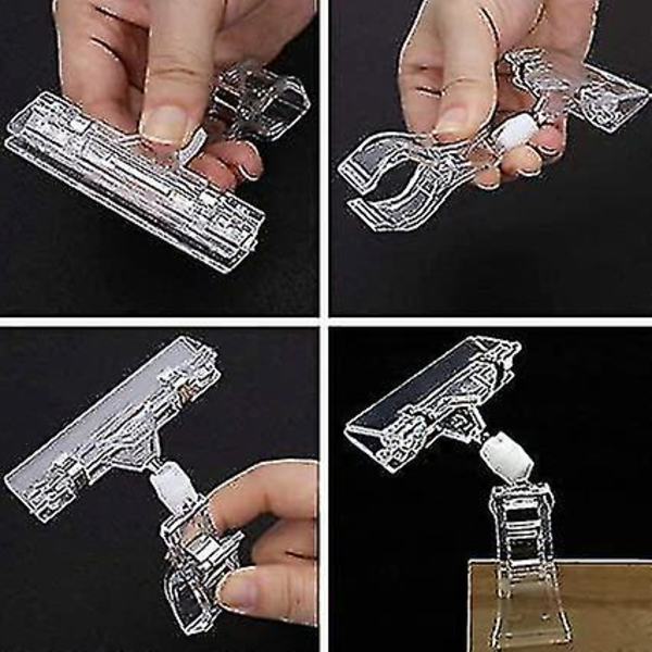 25 stk. Plastik Vare Skilt Klip Roterbar Clip-on Holder Display Klip Holder Stativ Pris Display