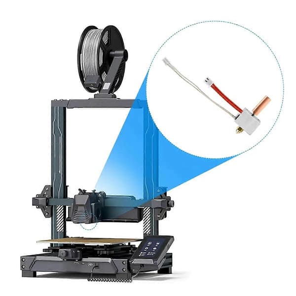 3D-printer Hotend + 0,4 mm messingdyse-sett for Neptune 4 varmeblokk varmerør termistor ekstruder for NP4
