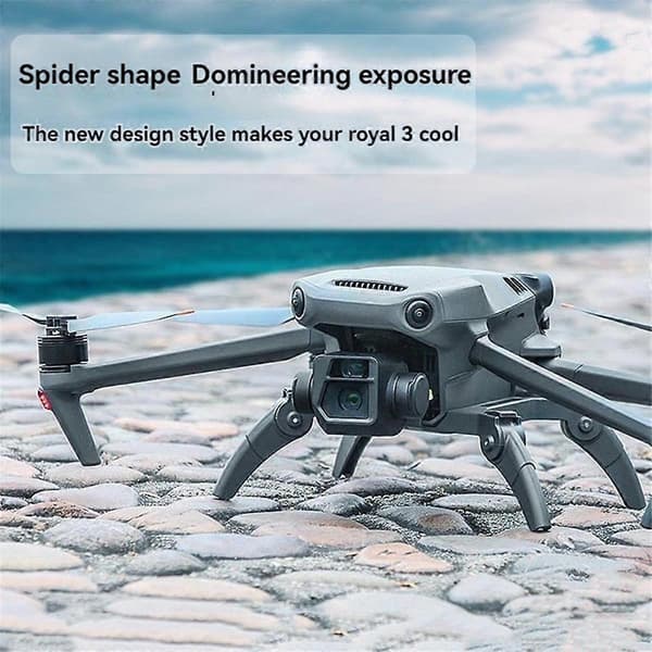 Vikbart landningsställ med förhöjda ben Skydd för Mavic3/3Cine Drönartillbehör, Grå & Orange