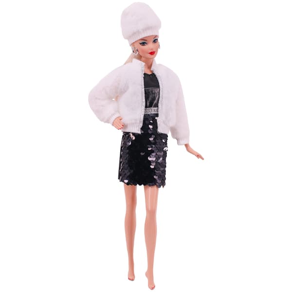Dockkläder accessoarer plysch väst jacka + kjol set L356