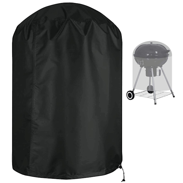 Kettle-grilli BBQ-suojus, vedenpitävä pyöreä grillihuppu, repeämätön 420d Oxford-kangas anti-uv-grillihuppu 24X28.5INCH