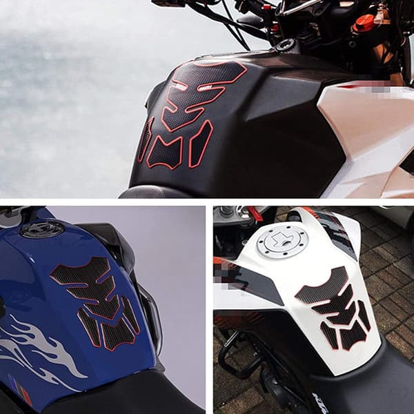 Tank Stickers (Rød), Universal Flame Tank Metallic Stickers til Harley