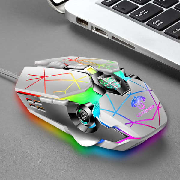 Spillmus USB kablet datamaskin kontor e-sport lysende RGB meter