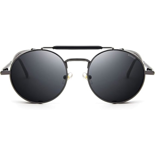Rund stil vintage polariserede solbriller retro briller beskyttelse metalramme