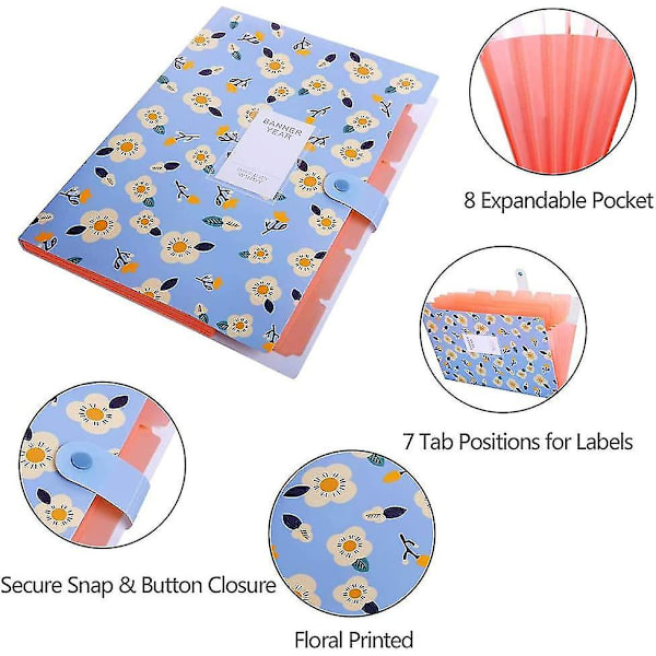 Floral 6 Grid Organ Bag Folder File Bag Data Insert Storage Office Stationery Test