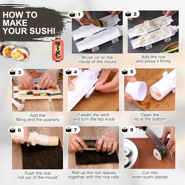 Sushi Maker (27*6cm, blå), Sushi Bazooka, DIY Sushi Making Machine Grönsak, Kött, Rullverktyg, Kökstillbehör, Sushi Verktyg