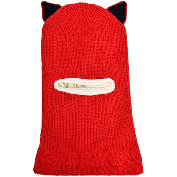 Baby Flicka Pojkar Vinter Varma Halsduk Sjal Mössa Stickad Söt Ansiktsmask Balaclava， Röd