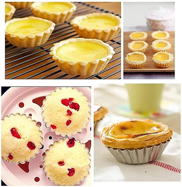 20 st äggformar för bakning, cupcake muffinsform plåt bakverktyg non stick silver