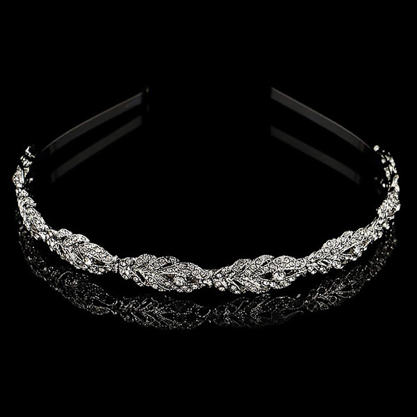 Brudkrona Rhinestone Tiara Hårband Krona Hårtillbehör (guld) Silver