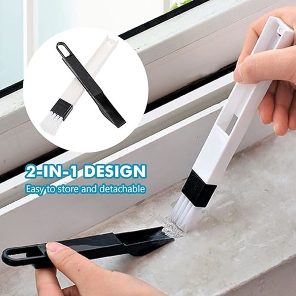 3 stk. Multifunktions-slids-børste-slids-slids-dør-vindues-slids-rengøringsbørste vindue til badeværelse (beige, grå, grøn)