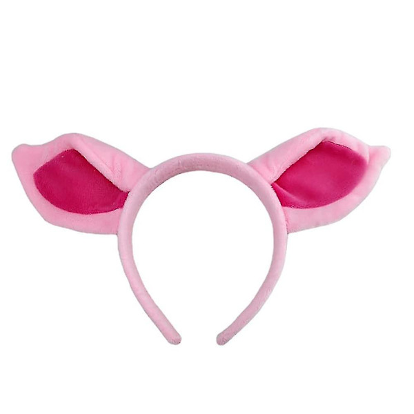 4 st set med plyschgriskostym rosa grisöron pannband näsa och svans fluga griskulting tryne snygg djurklänningskostym kit