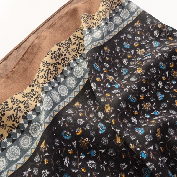 Boho Skjerf Dame Lett Blomstertrykk Skjerf Mote