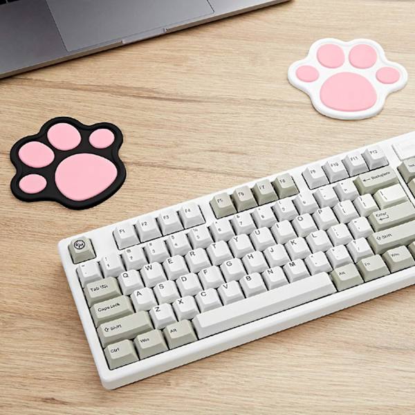 Katt tass koppmatta, silikon gummibricka, 3D katt tass koppmatta för kaffemugg/temugg/mjölkkopp/glas 2 st-svart&rosa