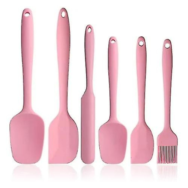 Silikonespatelsæt, varmebestandigt design i ét stykke, non-stick gummi Pink