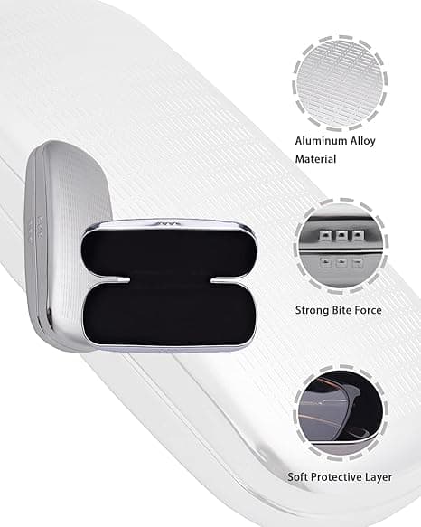 Briller Etui Stribet Aluminium Hard Shell Briller Etui Sølv
