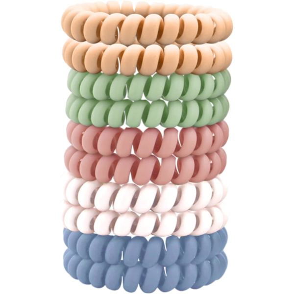 10 stk. 5 farver hårbånd frisør tilbehør hestehale pandebånd, spiral hårbånd, spiral hår scrunchie, til piger kvinder (lyse farver)