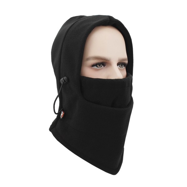 Vindtät Skidmask Thermal Huva Tung Vinter Varm Motocycle Face Cover Hatt För män Kvinnor (svart) black