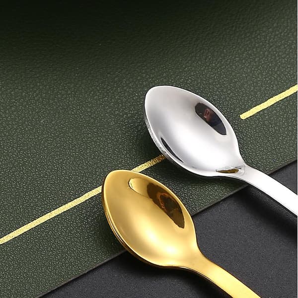 4 st kaffeskedar Mini Cat Hugging Spoon, tesked, soppdessertssked Gold