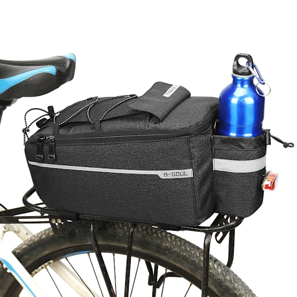 Cykelväska för pakethållare, 10 L cykelväskor för pakethållare, isolerad kylväska för bagage, cykelpakethållare, grå Black