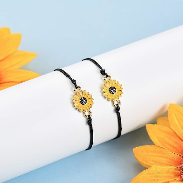 Handgjord solros Boho-armband vänskapssmycken för kvinnor flicka