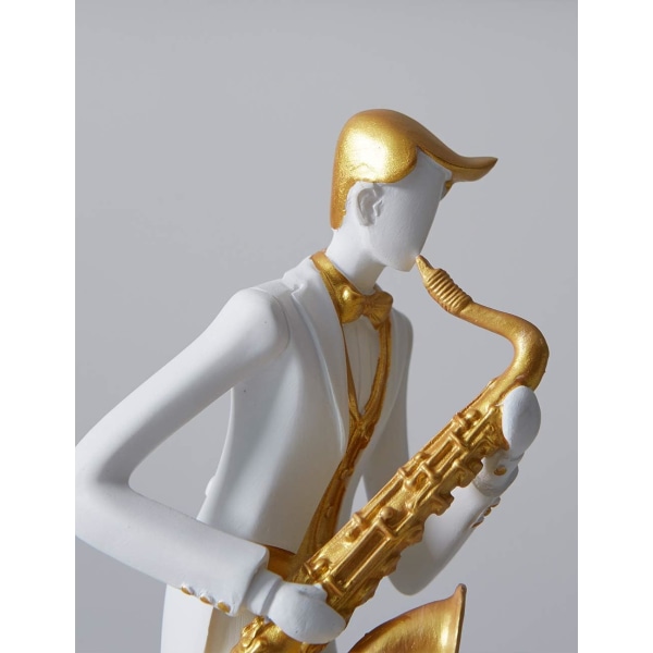 Kunstner Musiker Figur Skulptur Musikalsk Statue Dekoration Harpiks Klaver Gave 26cm, Saxofon