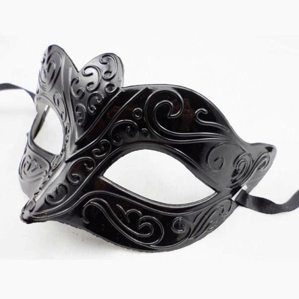 Glittrande venetiansk mask midnattsvart venetiansk maskerad venetiansk finklänning Karnevalsmönstrad nyanser av grått för män och kvinnor