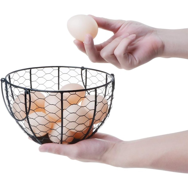 Metallisk kjøkkenoppbevaringskurv for egg