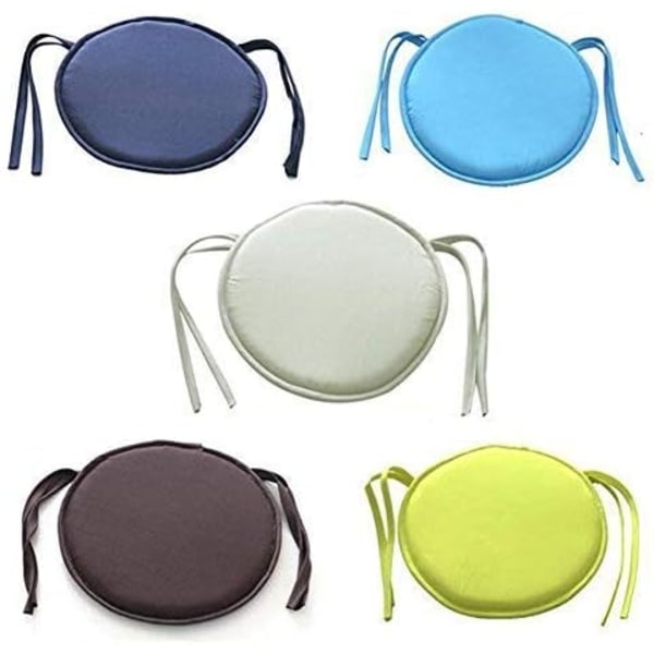 Set med 2 vadderade trädgårdsstolsdynor med band 38 x 38 cm Kaffe