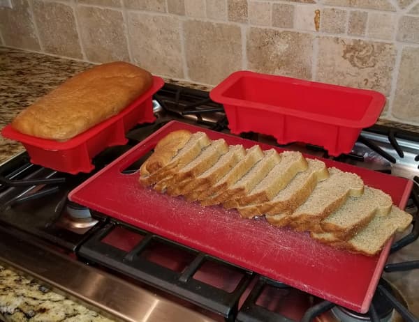 Brød og brødform sæt med 2 røde, non-stick, kommerciel kvalitet