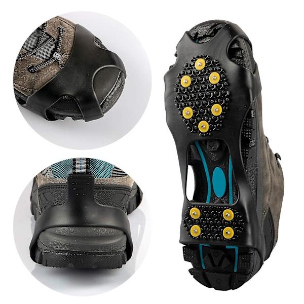 1 par Anti-skli Stretch Snø Is Grips 10-stud Spikes Sko  Klamper  Gummi Slip-on Sko Klamper XL