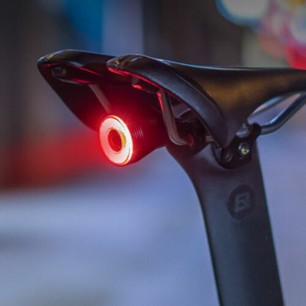 1 sett WR25 100lm Smart bremsesensor baklys landeveissykkel MTB sykkellys USB-lading baklys advarselslys