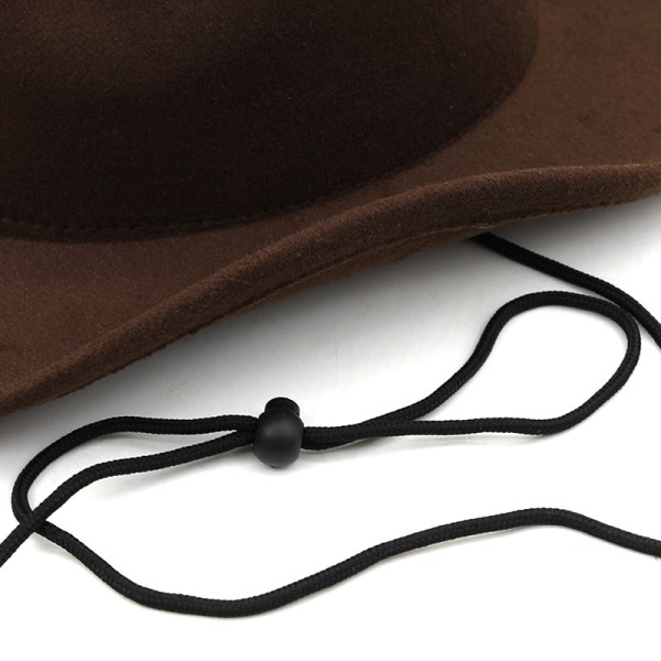 Cowherd Western Cowboyhatt Woolen Jazz Top Hat för män och kvinnor Kaffefärg