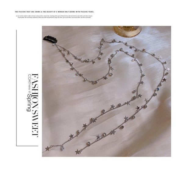 2 stk. Princess Elegant Flash Diamond Hårkæde Hårvævning Hovedbeklædning Net Rød Hot Premium Ponytail Stjerne Hår Smykker Hårklemme Pige