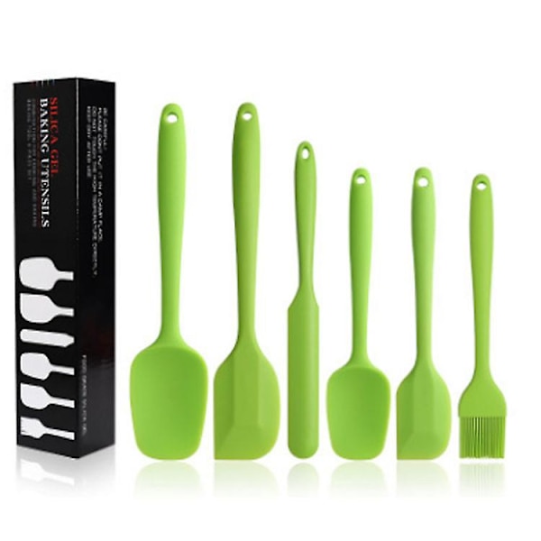 Silikonespatelsæt, varmebestandigt design i ét stykke, non-stick gummi Green