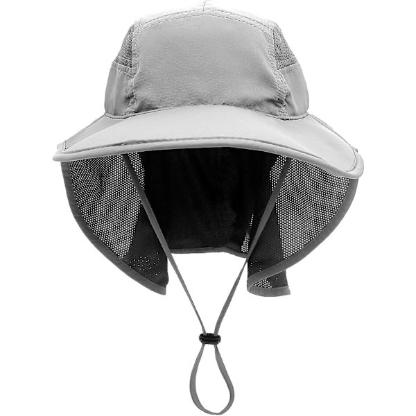Solhatt, Herr, Dam, Upf 50+ Utomhus Uv Sommarkeps Med Nackskydd, Vandring, Fiskehatt, Strand Fällbar Safari Bush, Hattar, Meshhatt Light Gray
