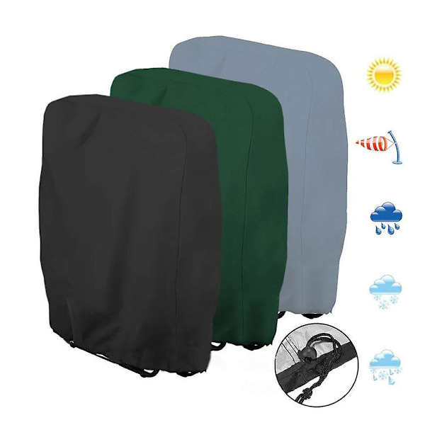 Utomhus hopfällbar stolsöverdrag Vattentät Dammtät Gräsmatta Uteplats Möbler Överdrag 28\"x43\" Black